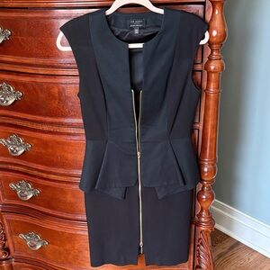 Ted Baker Black Dress with Gold Zipper
